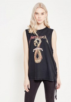 Майка, Topshop, цвет: черный. Артикул: TO029EWWYJ80. Женская одежда / Топы и майки